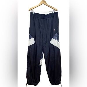 Champion Retro Nylon Track Pants – Navy Windbreaker Joggers XL